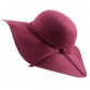 High Quality 100% Wool Fashion New Vintage Women Ladies Floppy Wide Brim Fedora Cloche Hat Cap