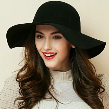 High Quality 100 Wool Fashion New Vintage Women Ladies Floppy Wide Brim Fedora Cloche Hat Cap1254519083