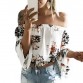 Floral Printed Boho Shirts Loose Beach Women Summer Blouse Casual Off Shoulder Top Flare Sexy Slash Neck32811022043