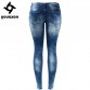 Blue Low Rise Skinny Distressed Washed Stretch Denim Jeans 