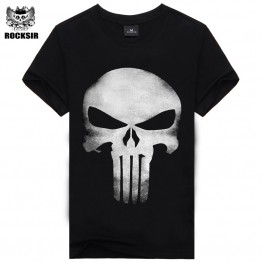 3D  Skull Printed Short Sleeve fitness Cotton T-shirt 