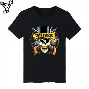 GUNS N ROSES Black Punk Summer Cotton T-shirt Men 
