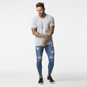 Blue ripped Jeans for Men Super Stretch32804918003