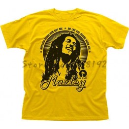 Bob Marley Reggae The Wailers Rock CD Music yellow printed t-shirt