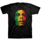  Bob Marley Face Rasta Tri-color Adult Men's Black T-shirt