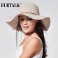  Women Beach Sun Hat Foldable Brimmed Straw Hat