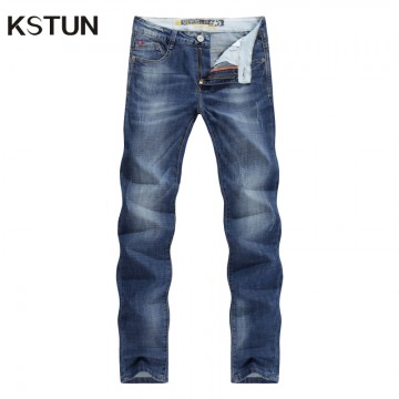 Business Casual Thin Summer Straight Slim Fit Blue Jeans32794848062