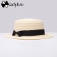 Lady Brand Classic Bowknot Straw Flat Sun Hat 