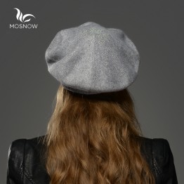 MOSNOW Winter Hat Berets 2017 New Wool Cashmere  Womens Warm Brand Casual High Quality Women's Vogue Knitted  Hats For Girls Cap
