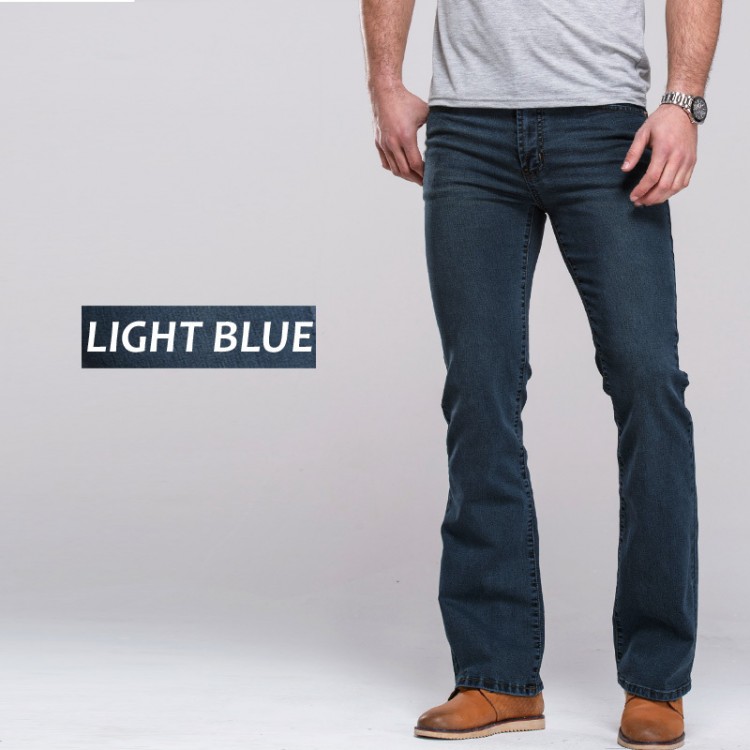 Mens jeans boot cut leg slightly flared slim fit classic denim JeansMen ...