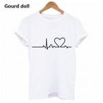  Heartbeat Love Printed Women T-shirts 