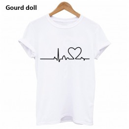  Heartbeat Love Printed Women T-shirts 