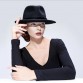 Wool Women's Black Fedora Hat 