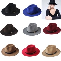 Wool Women's Black Fedora Hat 