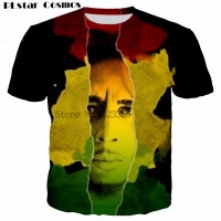 Reggae Star Bob Marley Print t shirt men 3D
