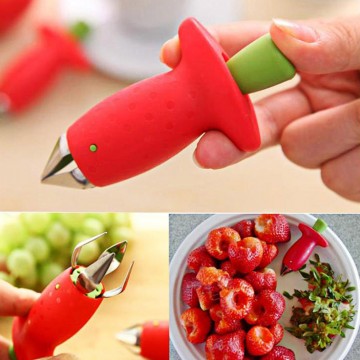 Red Strawberry Huller Strawberry Top Leaf Remover Gadget Tomato Stalks Fruit Knife Stem Remover32735095133