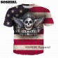 Live Free Or Die USA Skull Print T Shirt32794408036
