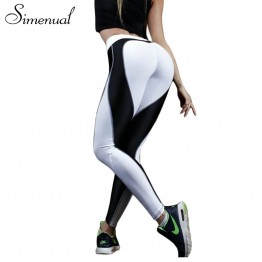 Simenual Heart pattern mesh splice legging harajuku athleisure fitness clothing sportswear elastic push up leggings women pants