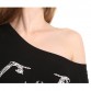 Skeleton T Shirt  Sexy Off The Shoulder Tops 