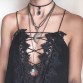 Sexy Halter Top Deep V Neck Lace Up Tops32814051886