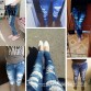  Low Waist Distressed Ripped Skinny Denim Jeans 